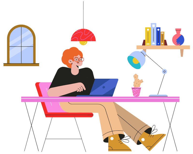 Person working on worksheets illustration